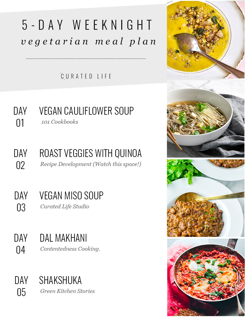 5 Day Weeknight Vegetarian Meal Plan (Gluten Free & Vegan)

#meal-plan #vegetarian #gluten-free #vegan  