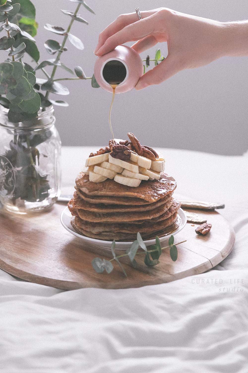 Fluffy Gluten Free Banana Pancakes Vegan Curated Life Studio